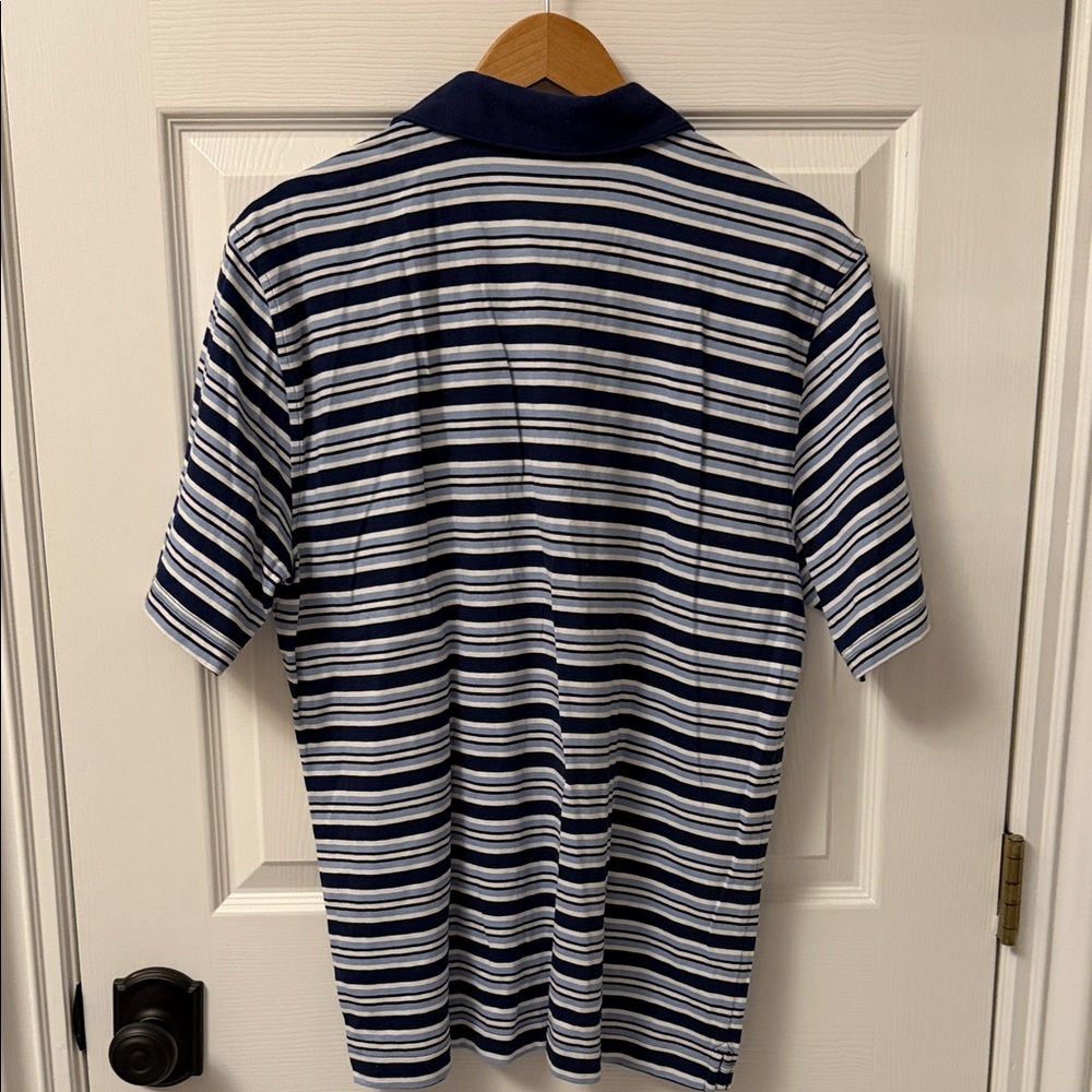 Brooks Brothers Navy and White Striped Polo Shirt - Picture 4 of 4